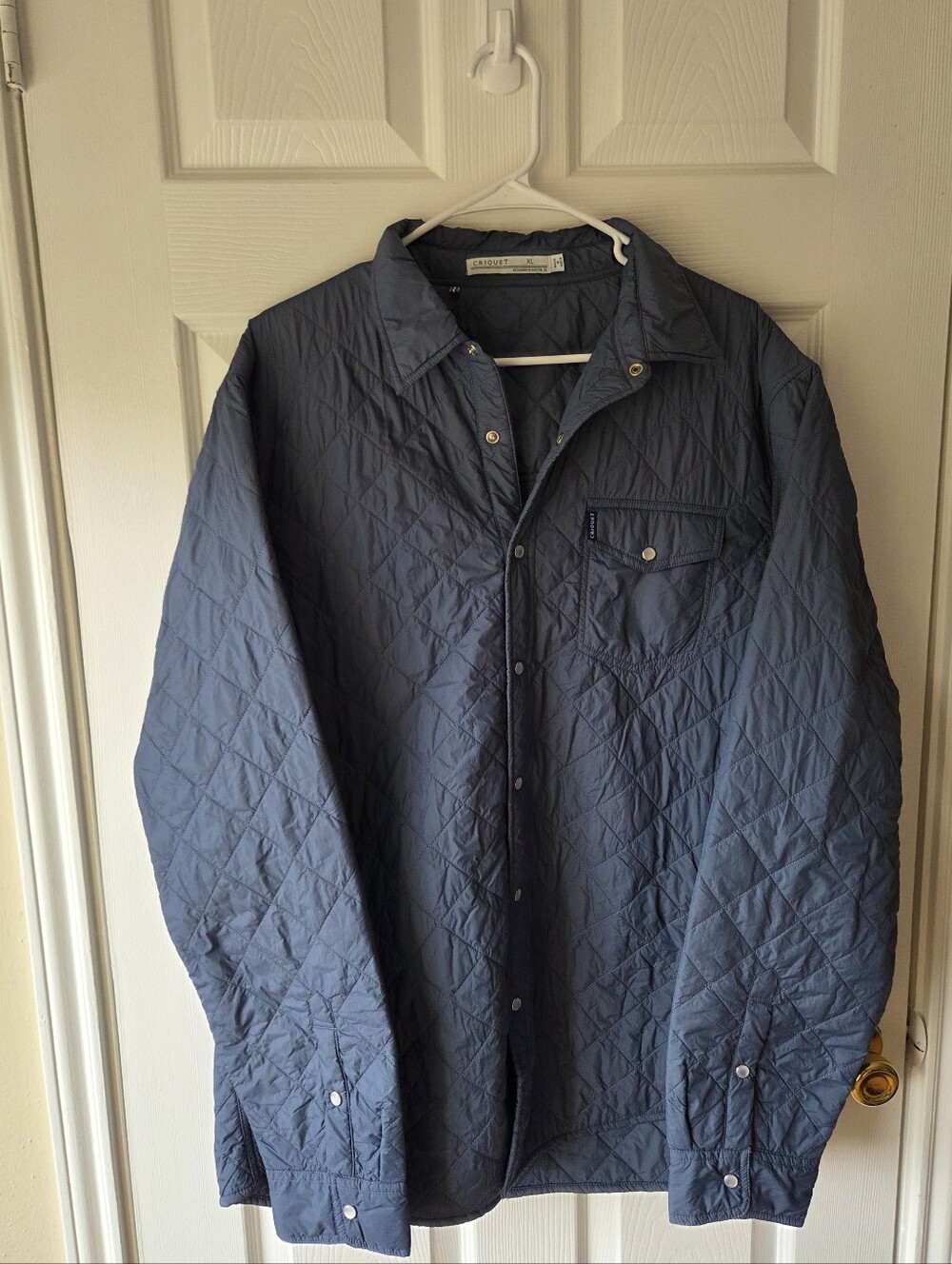 Criquet Navy Quilted Lightweight Shirt Jacket